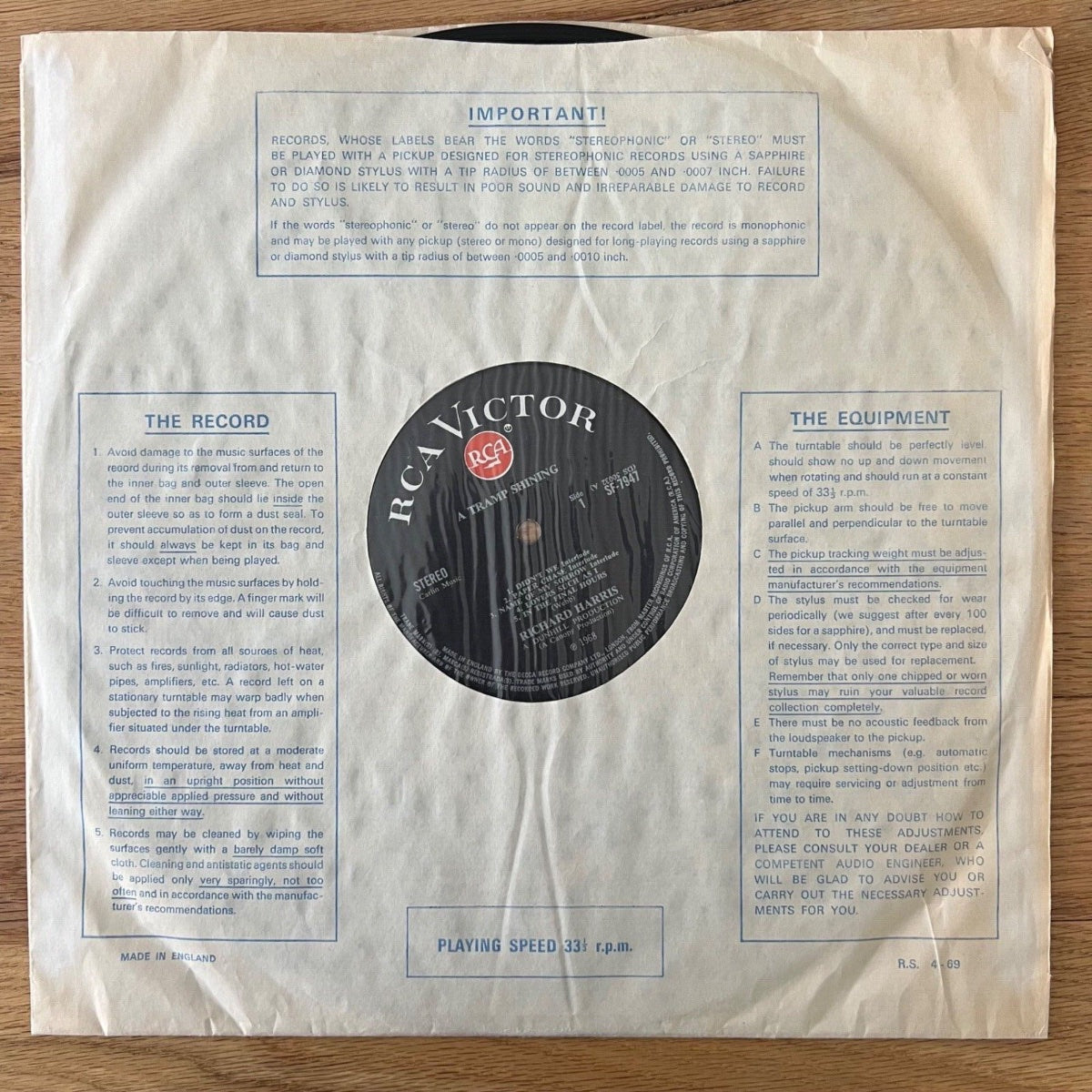 Richard Harris - A Tramp Shining / 1. UK-Press. 1968 - (M-/VG++)