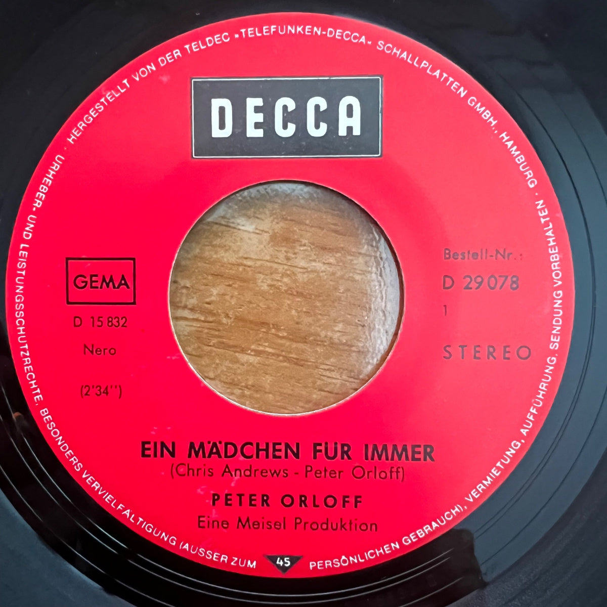 Peter Orloff - Ein Mädchen Für Immer / 1. D-Press. 1971 - (VG++/VG++)