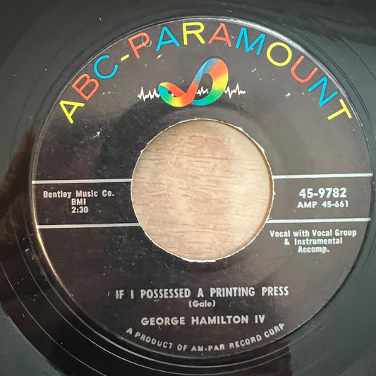George Hamilton IV - If I Possessed A Printing Press / 1. US-Press. 1957 - (VG++/Neutral)