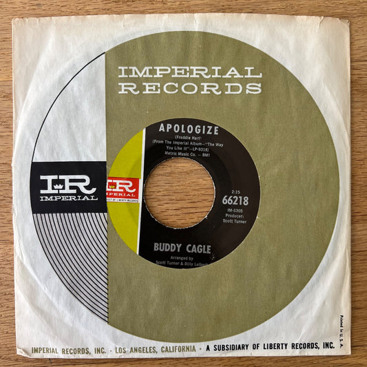 Buddy Cagle - Apologize / 1. US-Press. 1967 - (M-/VG+)