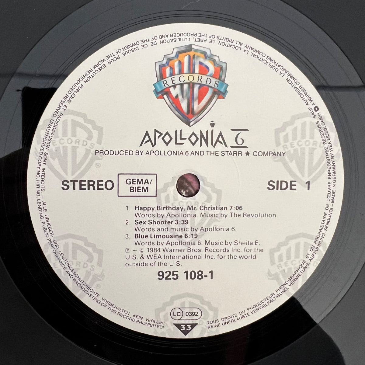 Apollonia 6 - Same / 1. D-Press. 1984 - (M-/VG++)