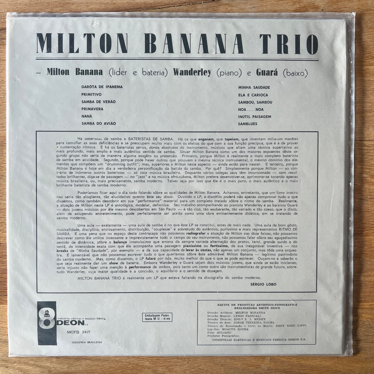 Milton Banana Trio - Idem / 1. Brasil-Press. 1965 - (M-/M-)