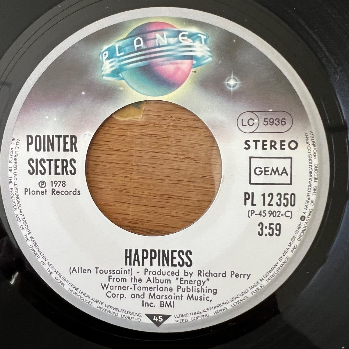 Pointer Sister - Happiness / 1. D-Press. 1979 - (M-/VG++)