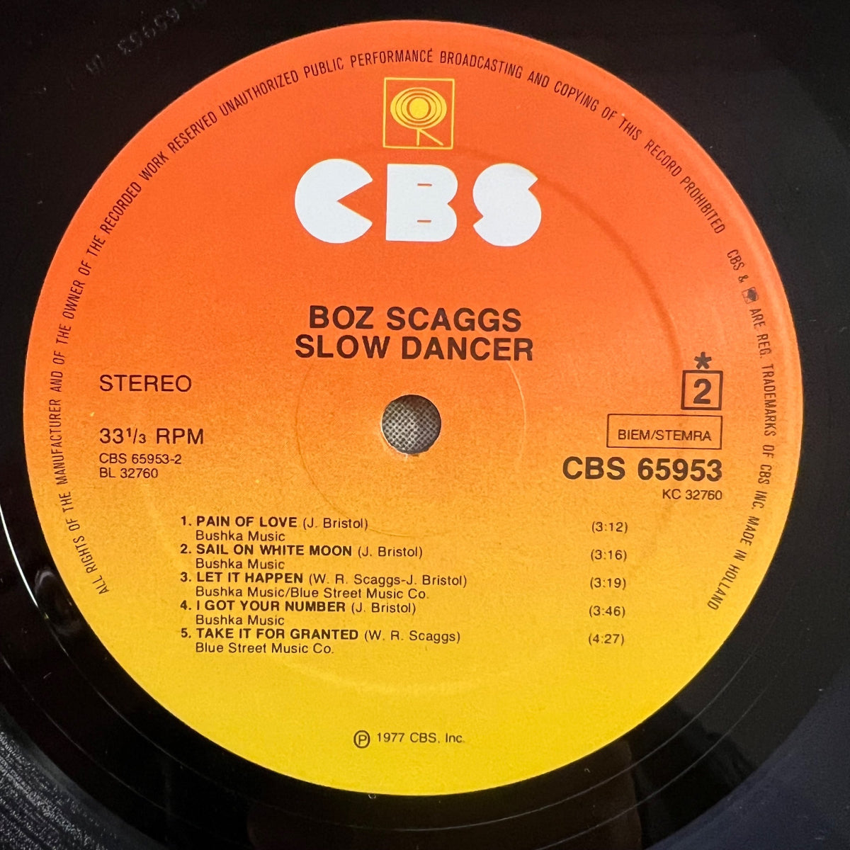 Boz Scaggs - Slow Dancer / NL-Press. 1977 - (M-/VG+)