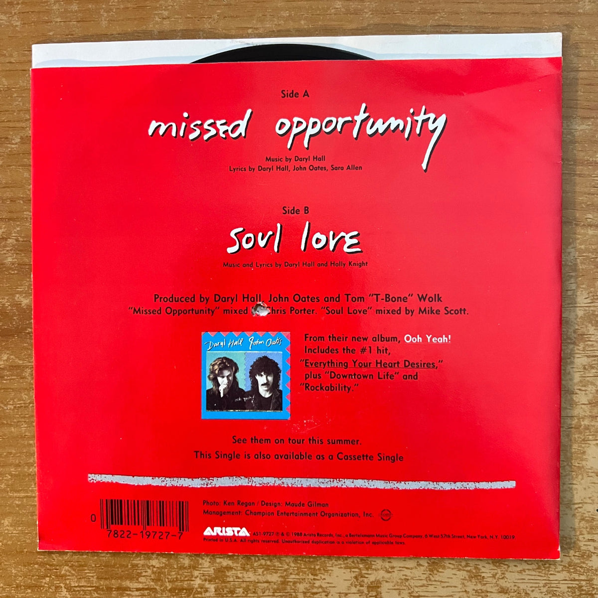 Daryl Hall & John Oates - Missed Opportunity / 1. US-Press. 1988 - (M-/M-)