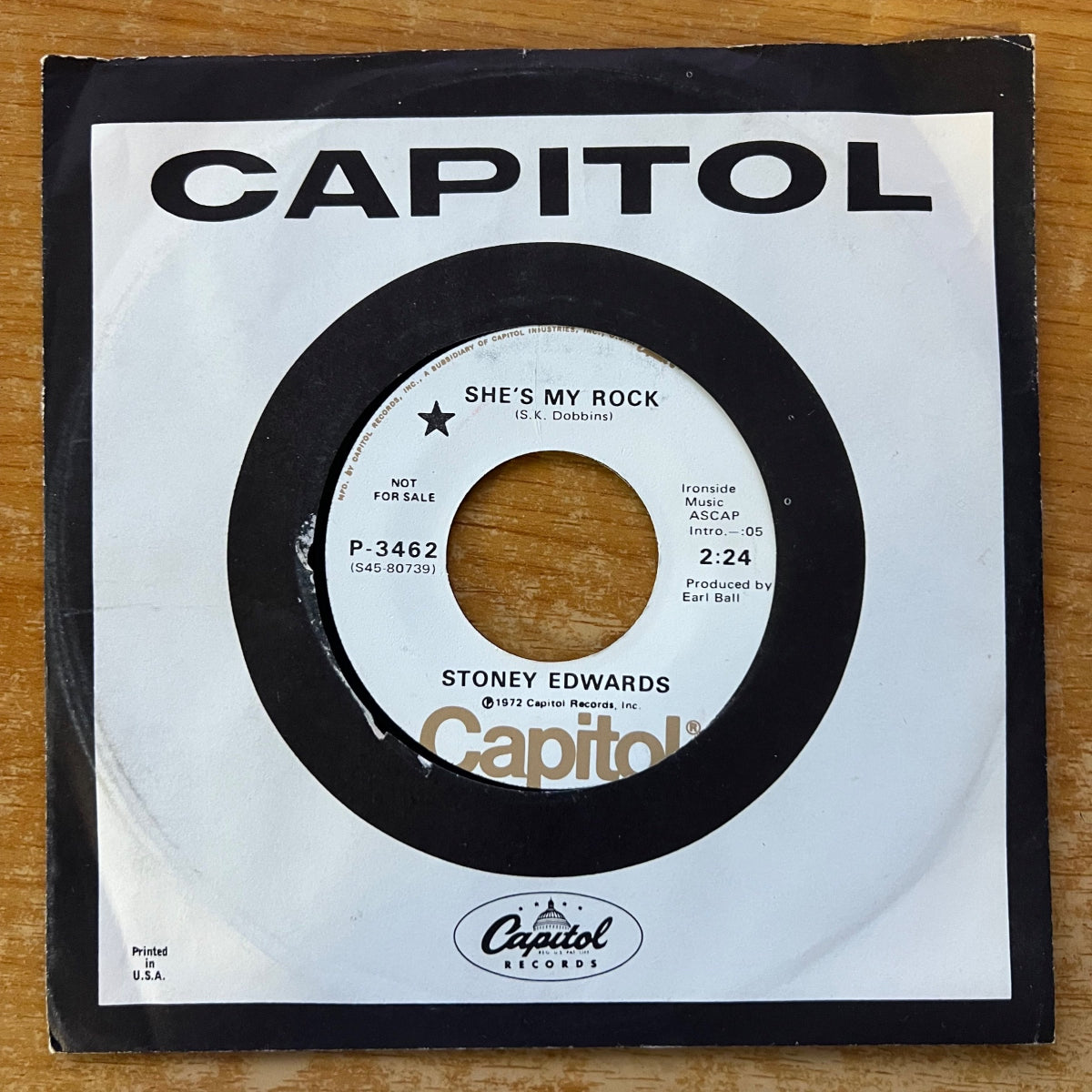 Stoney Edwards - She's My Rock / US-Promo 1972 - (M-/VG+)