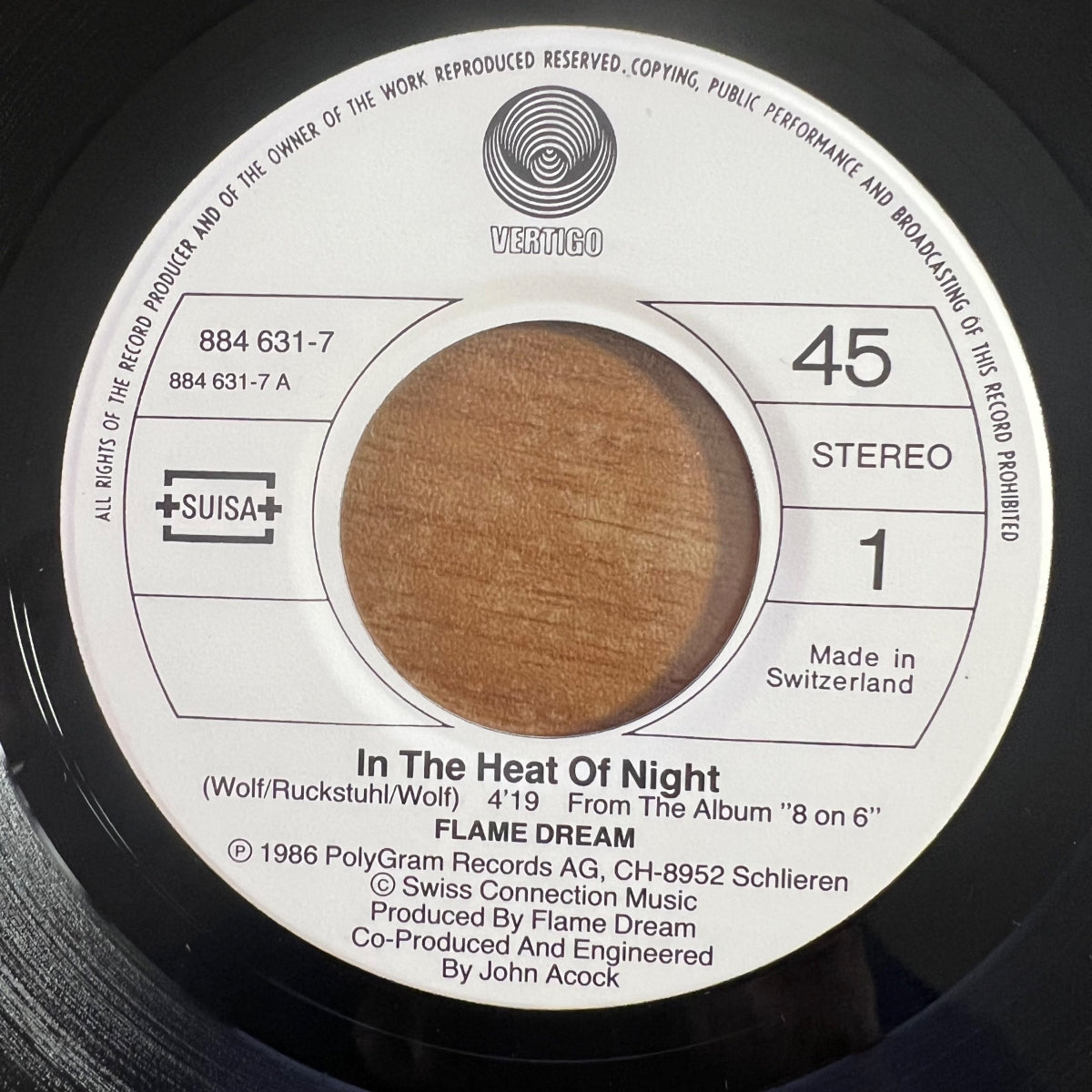 Flame Dream - In The Heat Of Night / 1. Swiss Press. 1986 - (VG+/VG+)