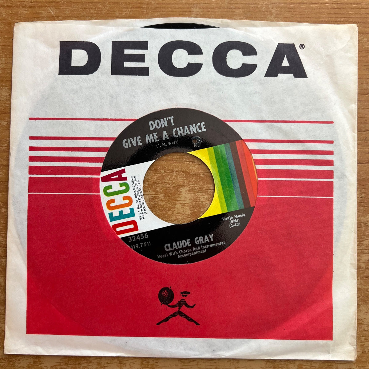 Claude Gray - Don't Give Me A Chance / 1. US-Press. 1969 - (M-/VG+)