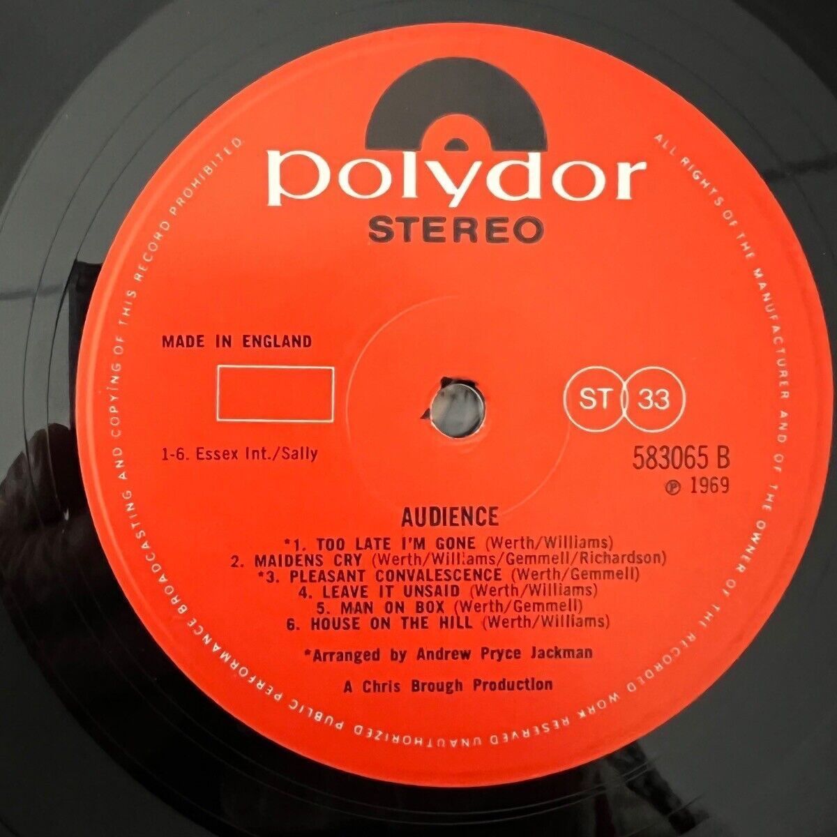 Audience - Same / 1. UK-Press. 1969 - (VG++/VG++)