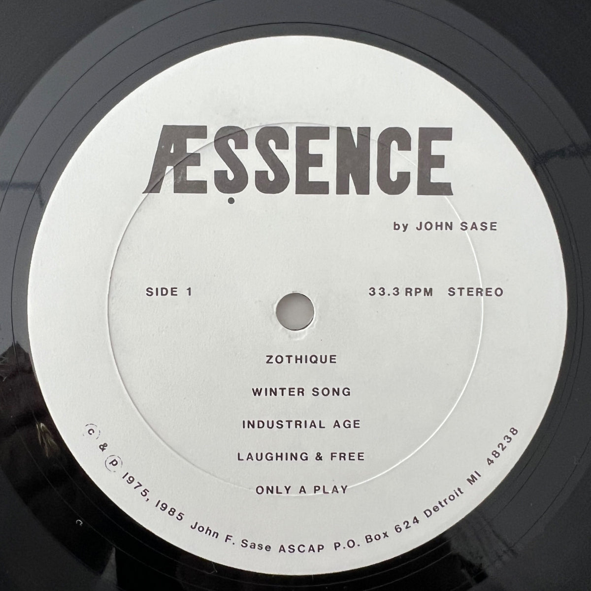 John Sase - Aessence / 1. US-Press. 1985 - (M-/M-)