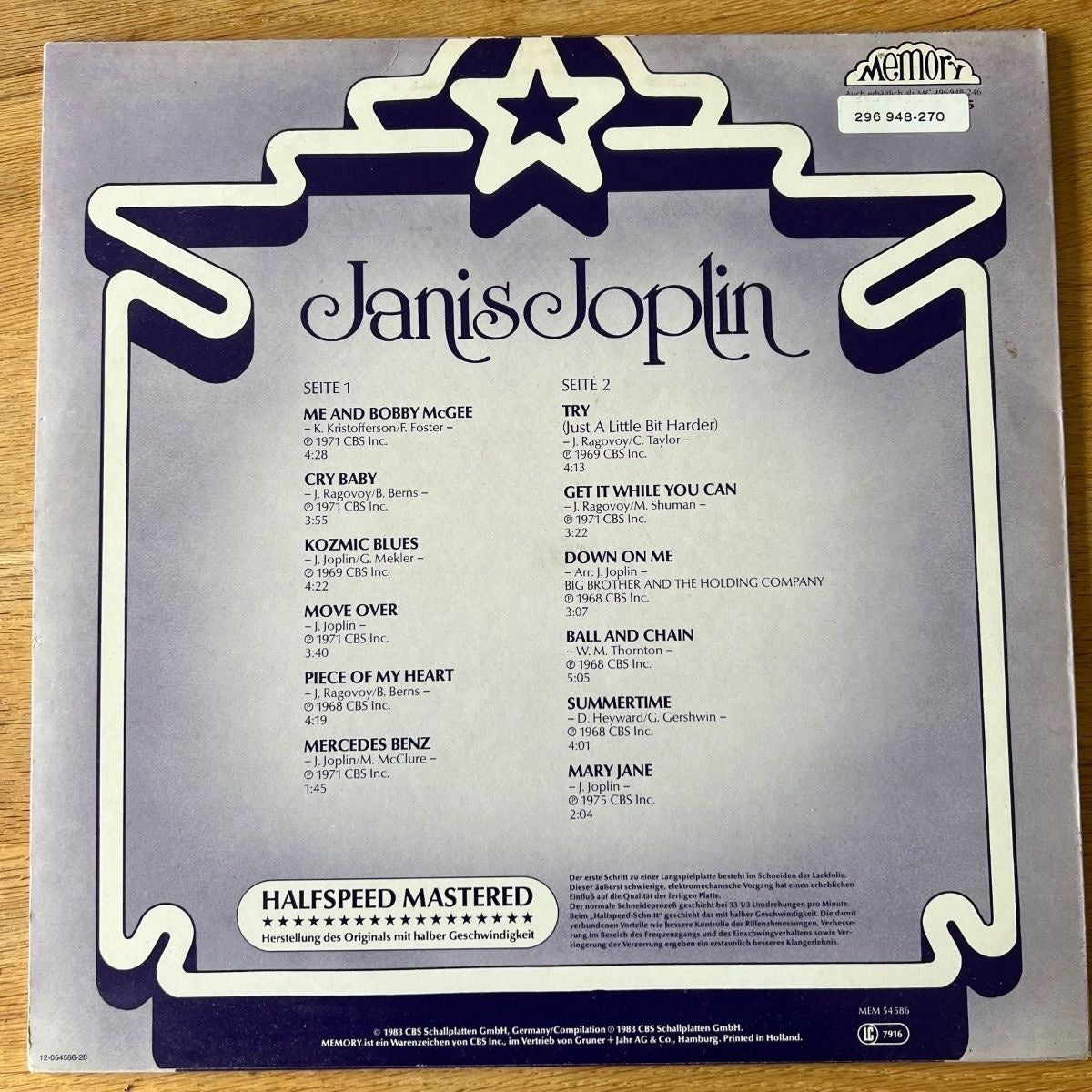 Janis Joplin - Starsound Collection / 1. NL 1983 -Half Speed