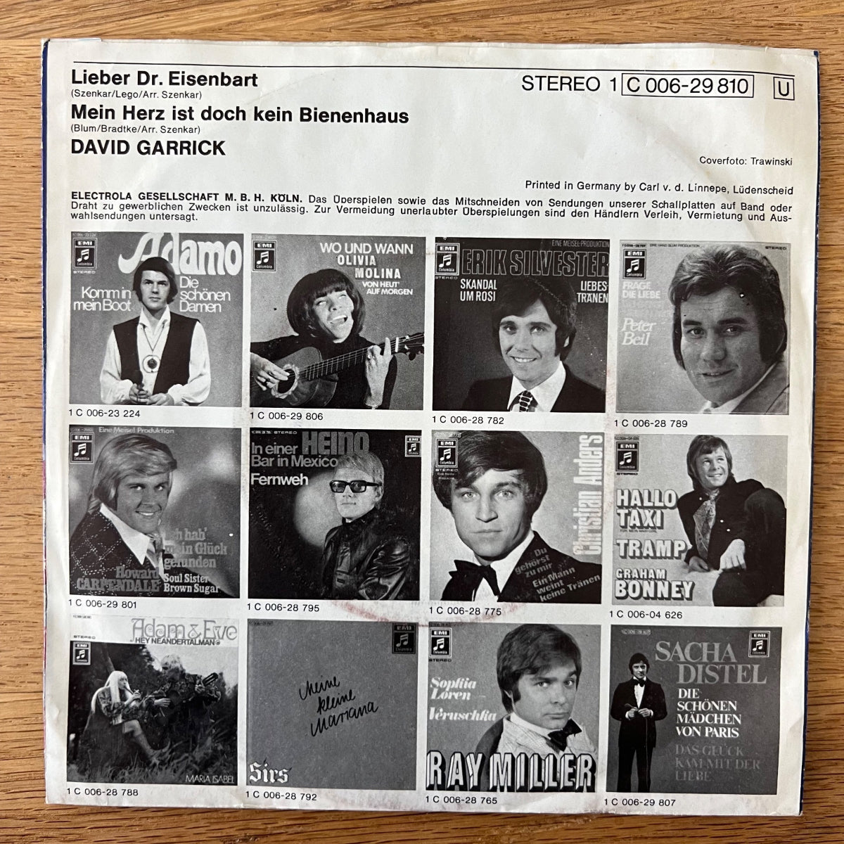 David Garrick - Lieber Dr. Eisenbart / 1. D-Press. 196? - (M-/VG+)