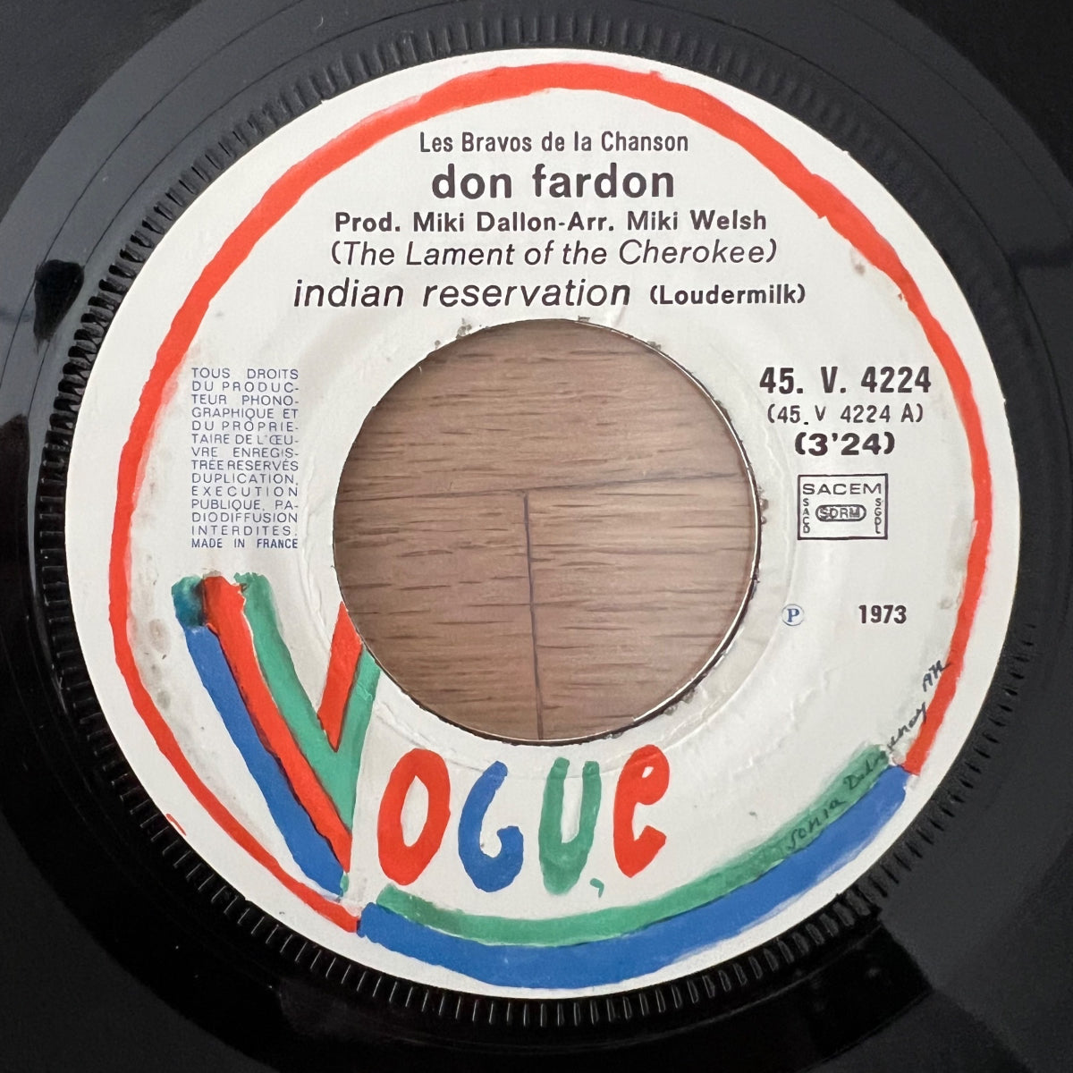 Don Fardon - Indian Reservation / 1. France-Press. 1973 - (VG+/VG+)