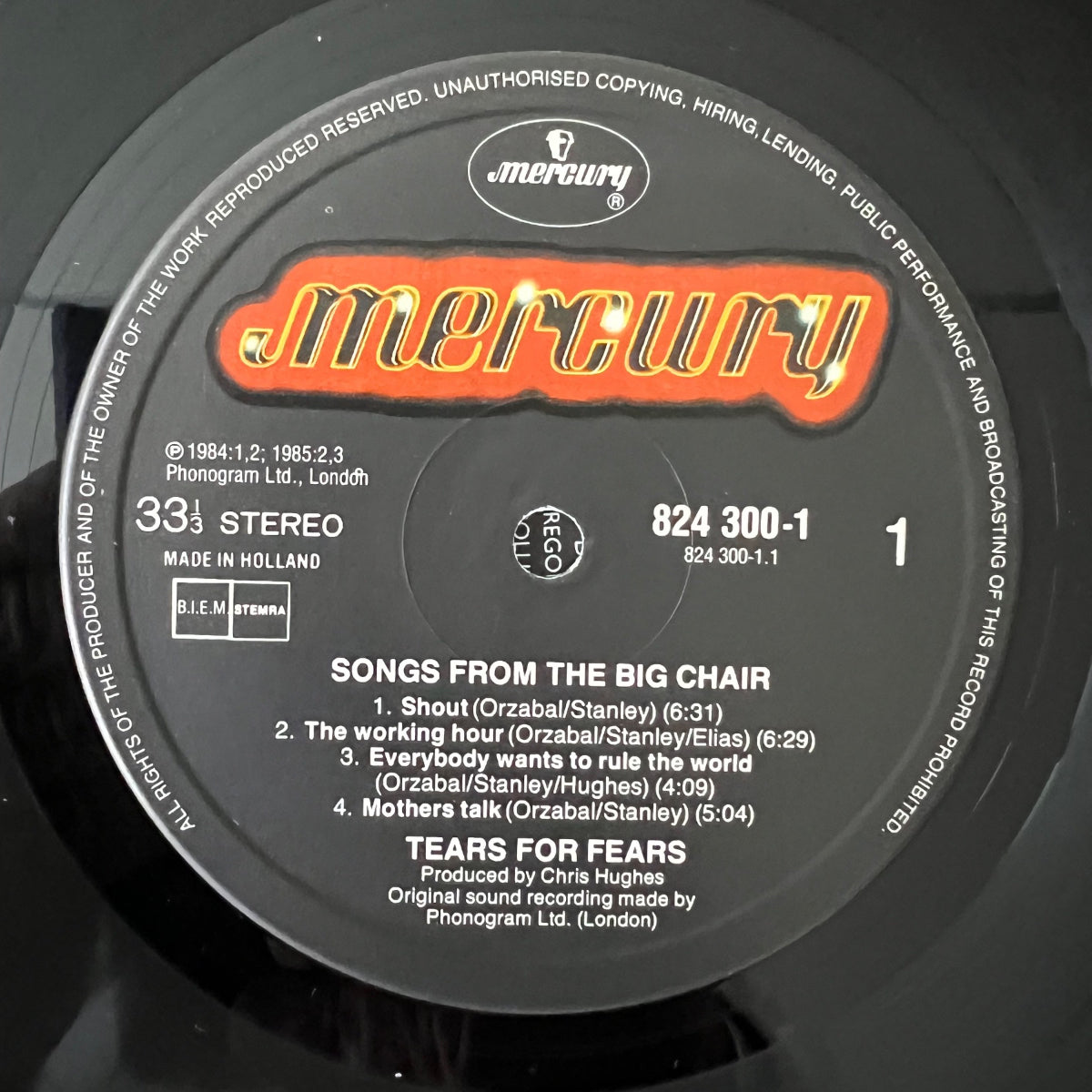 Tears For Fears - Songs From The Big Chair / 1. NL-Press. 1985 - (M-/VG++)
