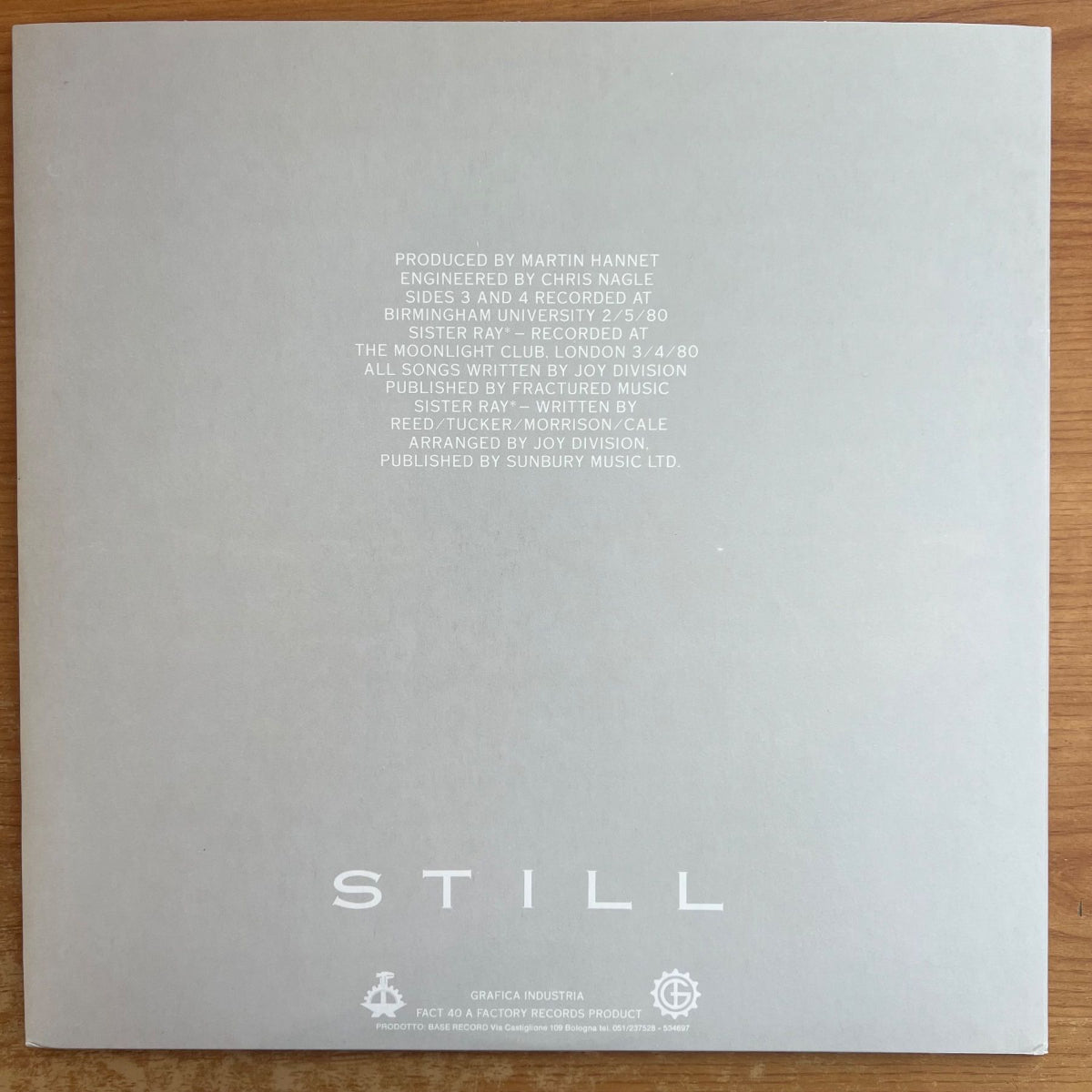 Joy Division - Still / 2 LP - 4-Fold Cover - Italy-Press. 1981 - (M-/M-)