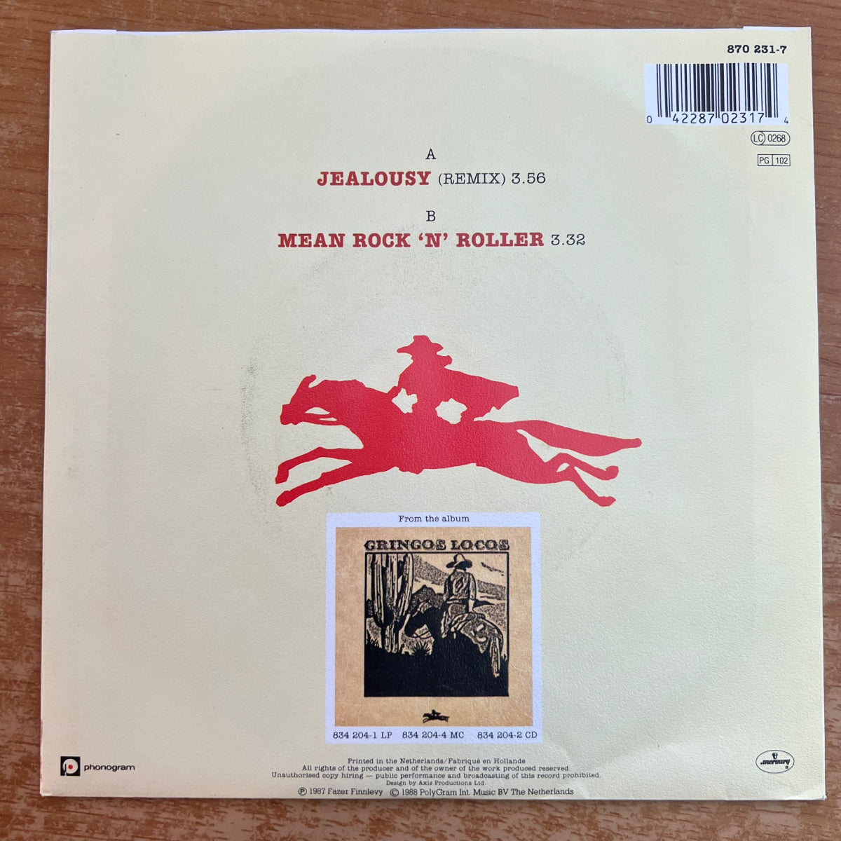 Gringos Locos - Jealousy / 1. NL-Press. 1988 - (M-/VG++)
