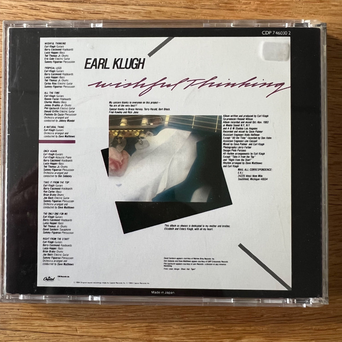 Earl Klugh - Wishful Thinking / 1. EU Press. 1984 - (M-/M-)