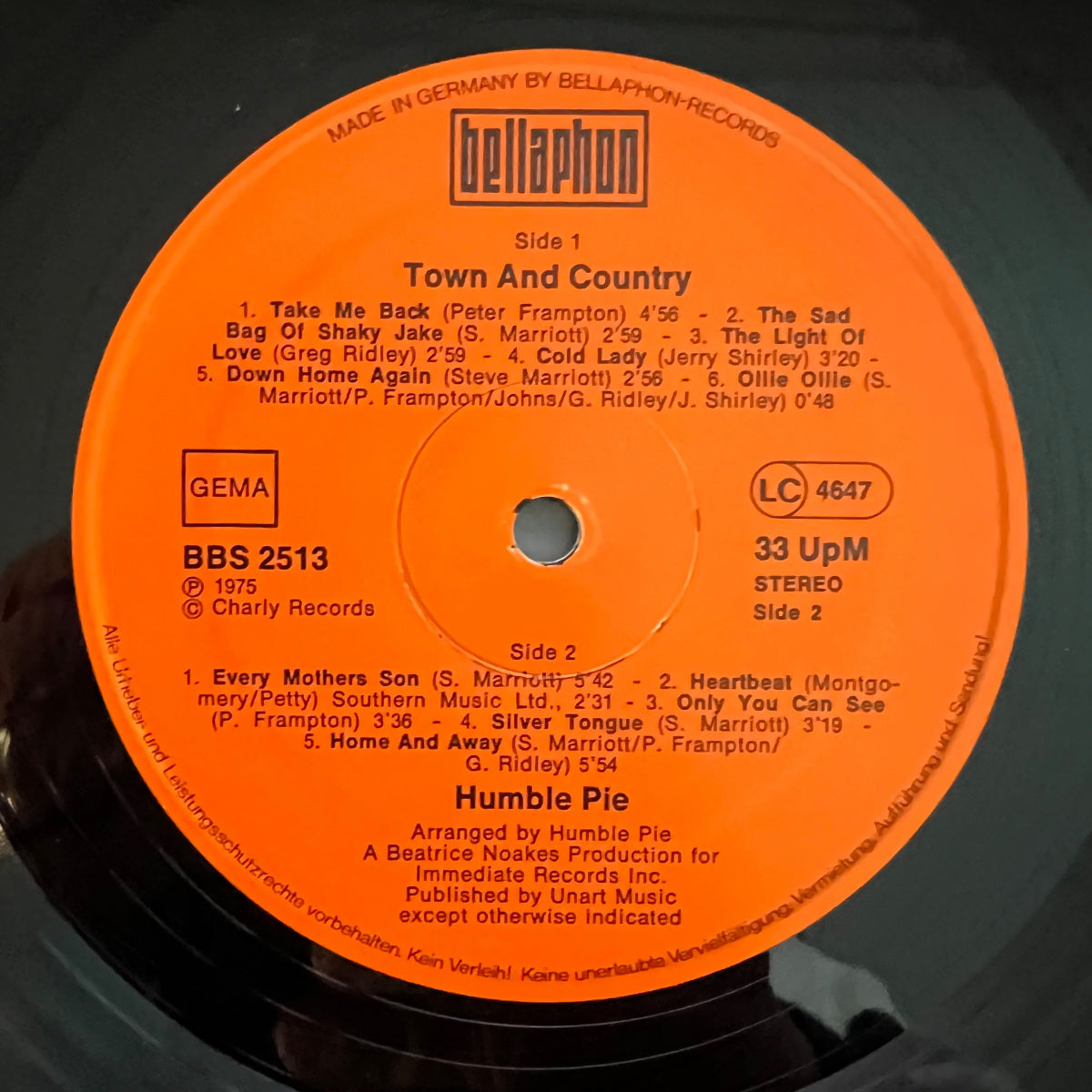 Humble Pie - Town And Country / D-Press. 1976 - (M-/VG+)