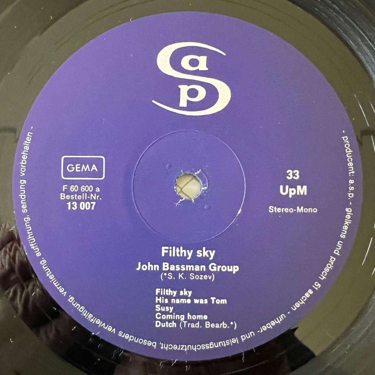 John Bassman Group - Filthy Sky / 1. D-Press. 1970 - (M-/VG++)