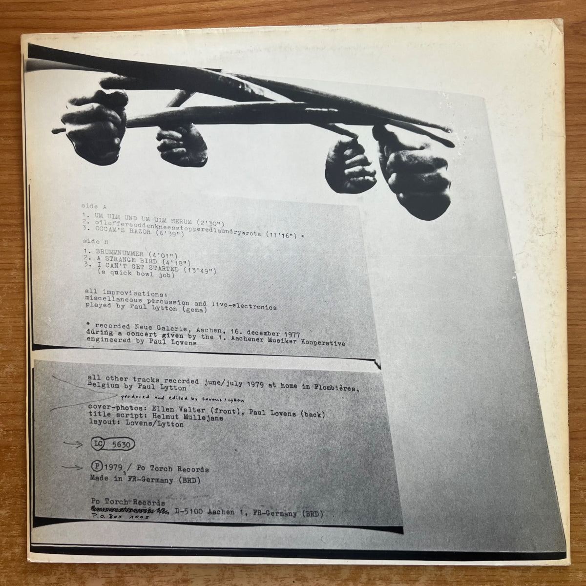 Paul Lytton - The Inclined  Stick / 1. D-Press. 1979 - (M-/VG++)