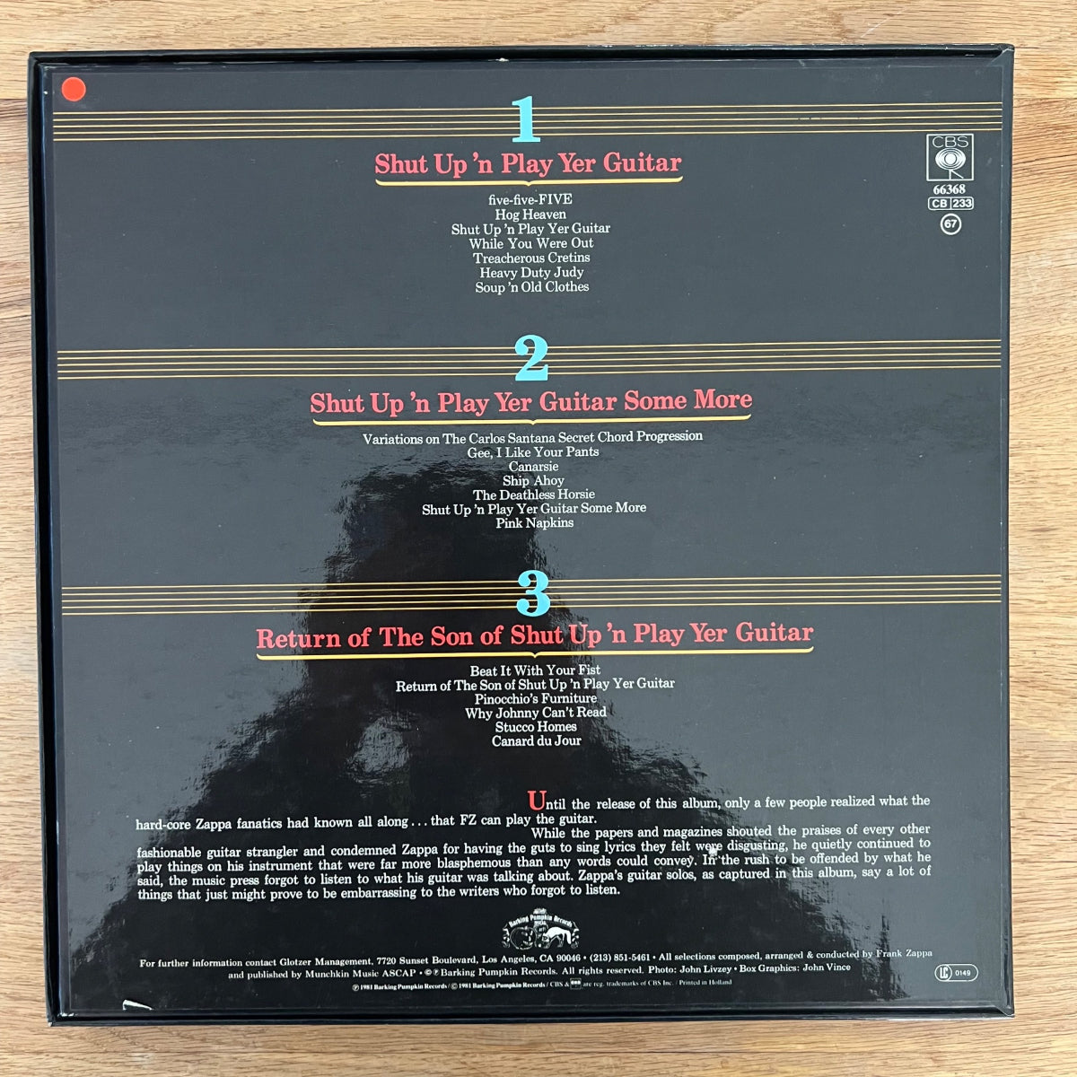 Frank Zappa - Shut Up 'N Play Yer Guitar / 3 LP box - 1st EU press. 1980 - (M-/M-)
