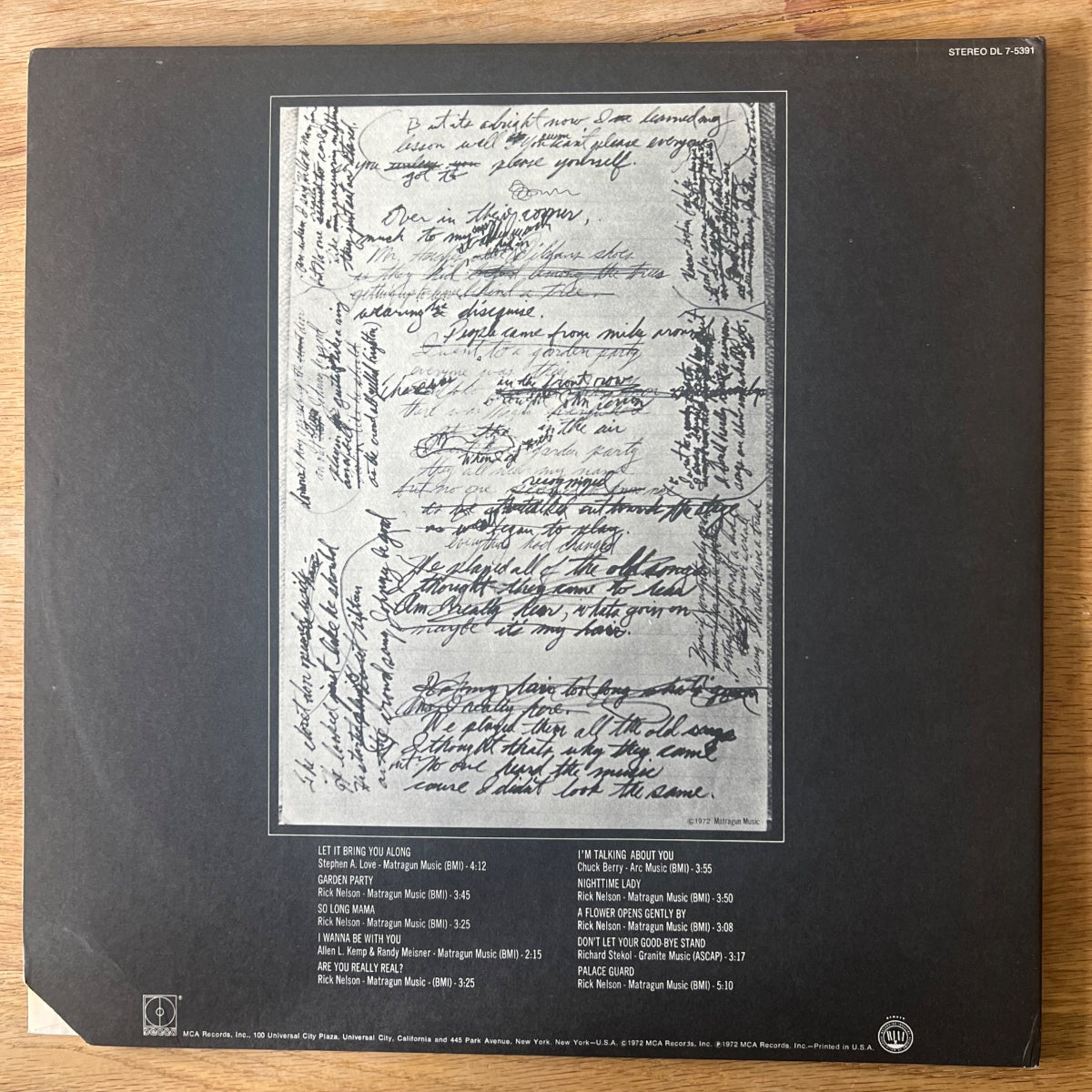 Rick Nelson & Stone Canyon Band - Garden Party / 1. US-Press. 1972 - (M-/VG++)