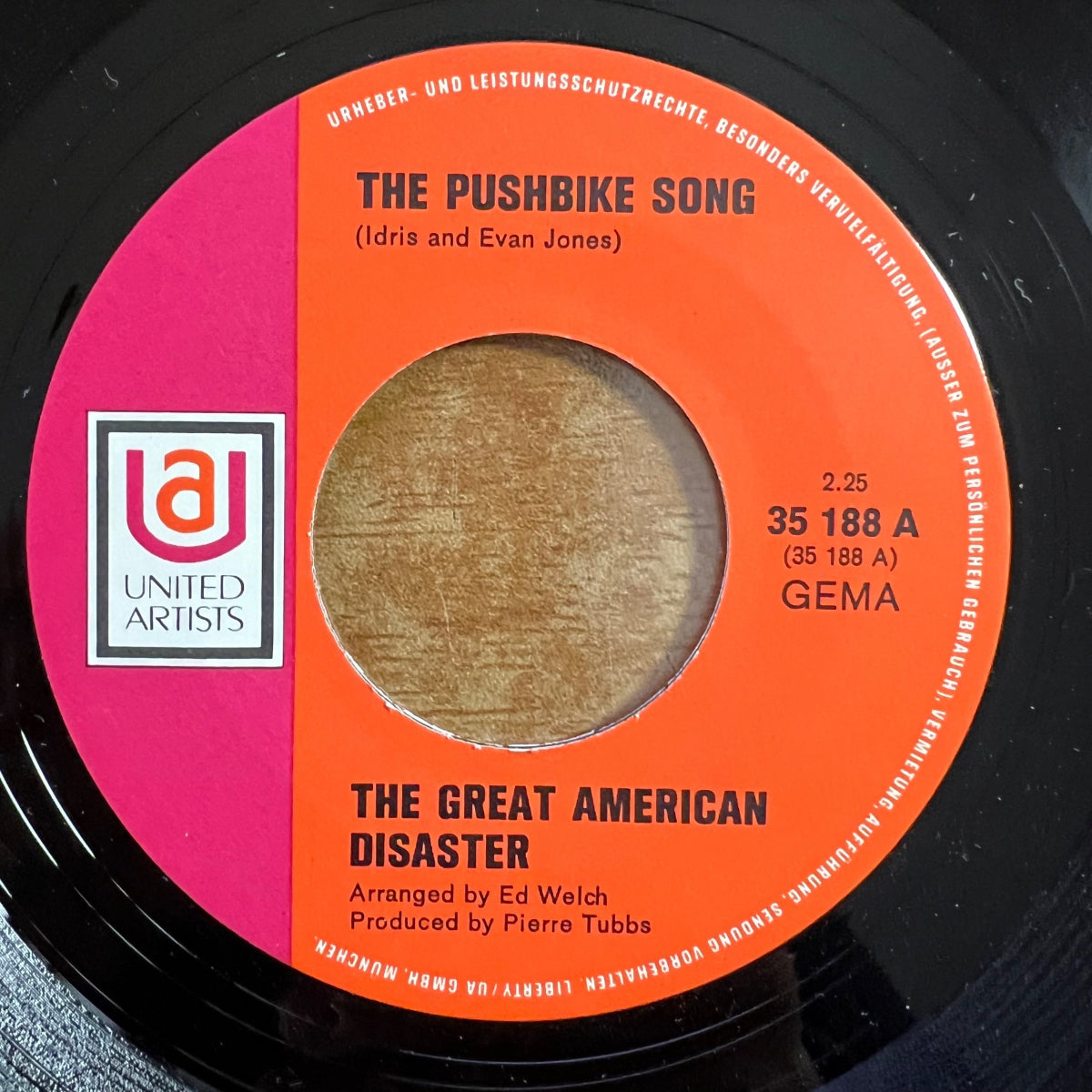 Great American Disaster - The Pushbike Song / 1. Press. 1971 - (VG++/VG+)