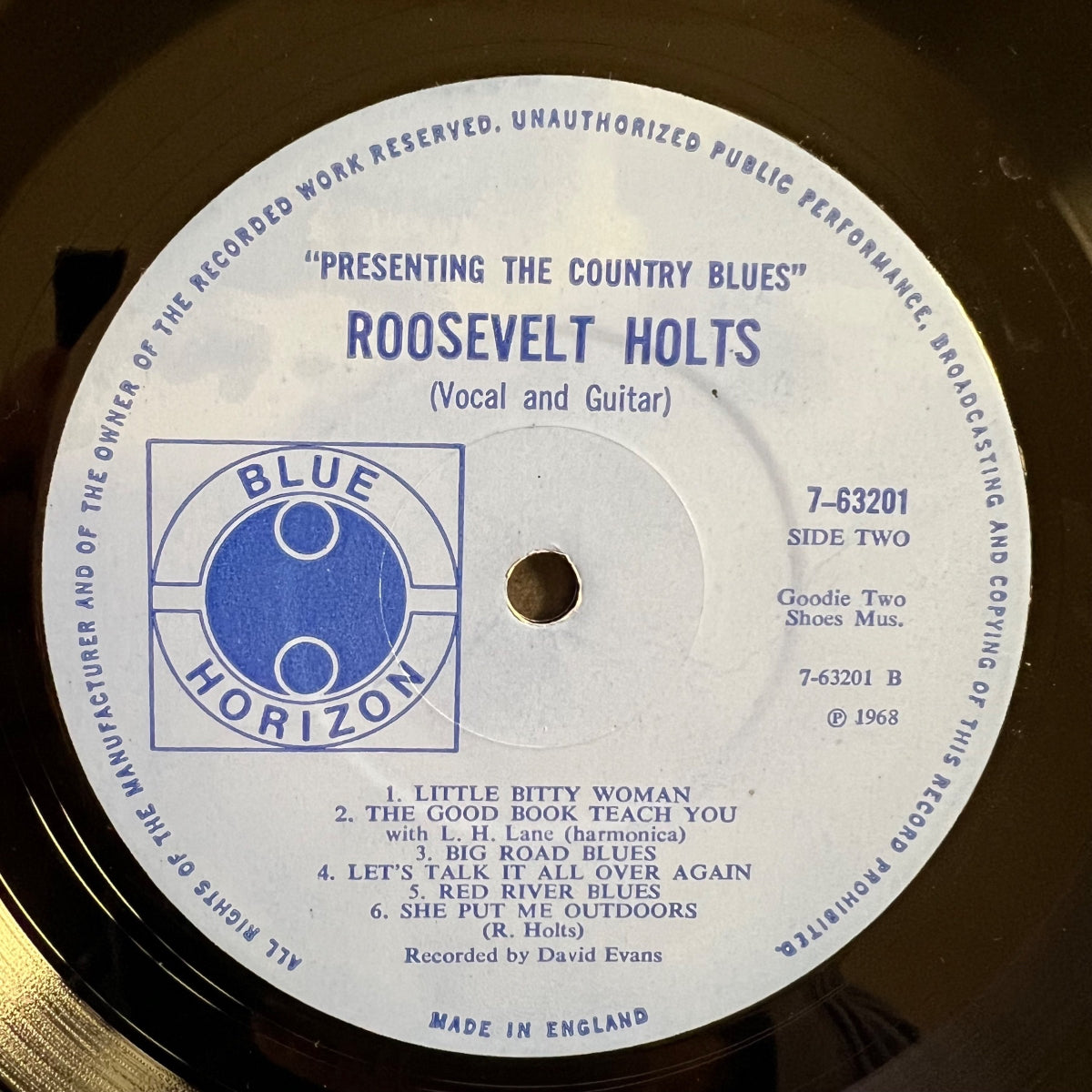 Roosevelt Holts - Presenting The Country Blues / 1. UK-Press. 1968 - (VG++/VG++)