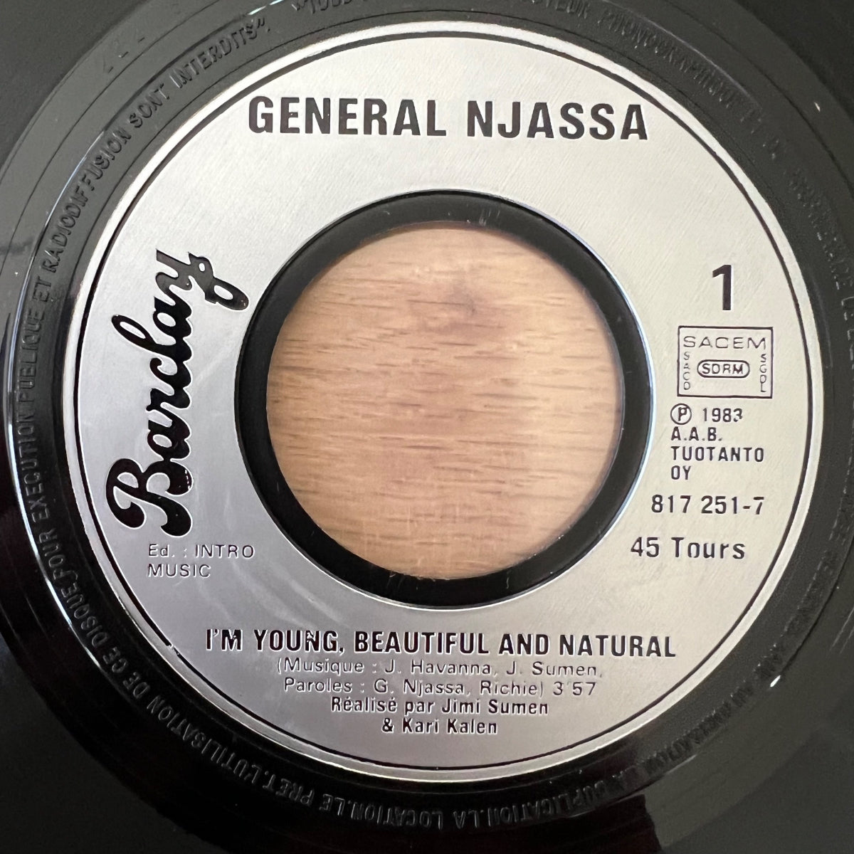 General Njassa - I'm Young, Beautiful And Natural / 1. France-Press. 1983 - (VG++/VG++)
