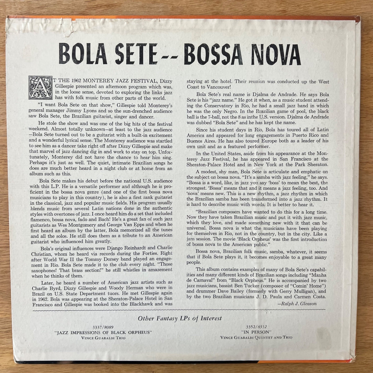Bola Sete - Bossa Nova / 1. US-Press. 1963 - Mono - (M-/VG++)