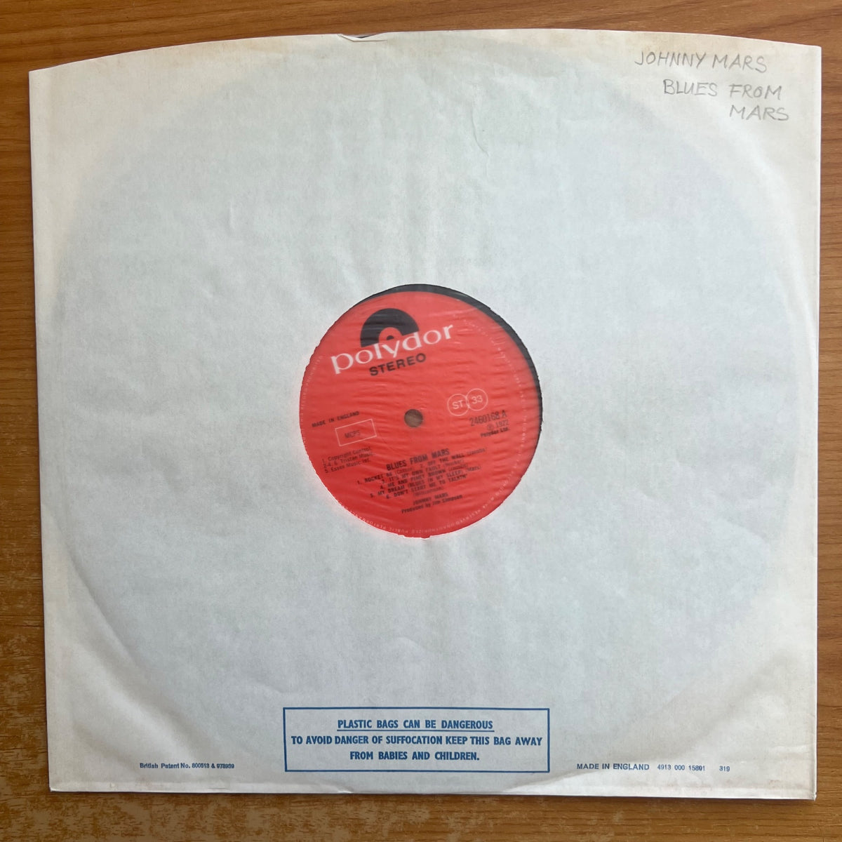 Johnny Mars - Blues From Mars / 1. UK-Press. 1972 - (VG++/VG++)
