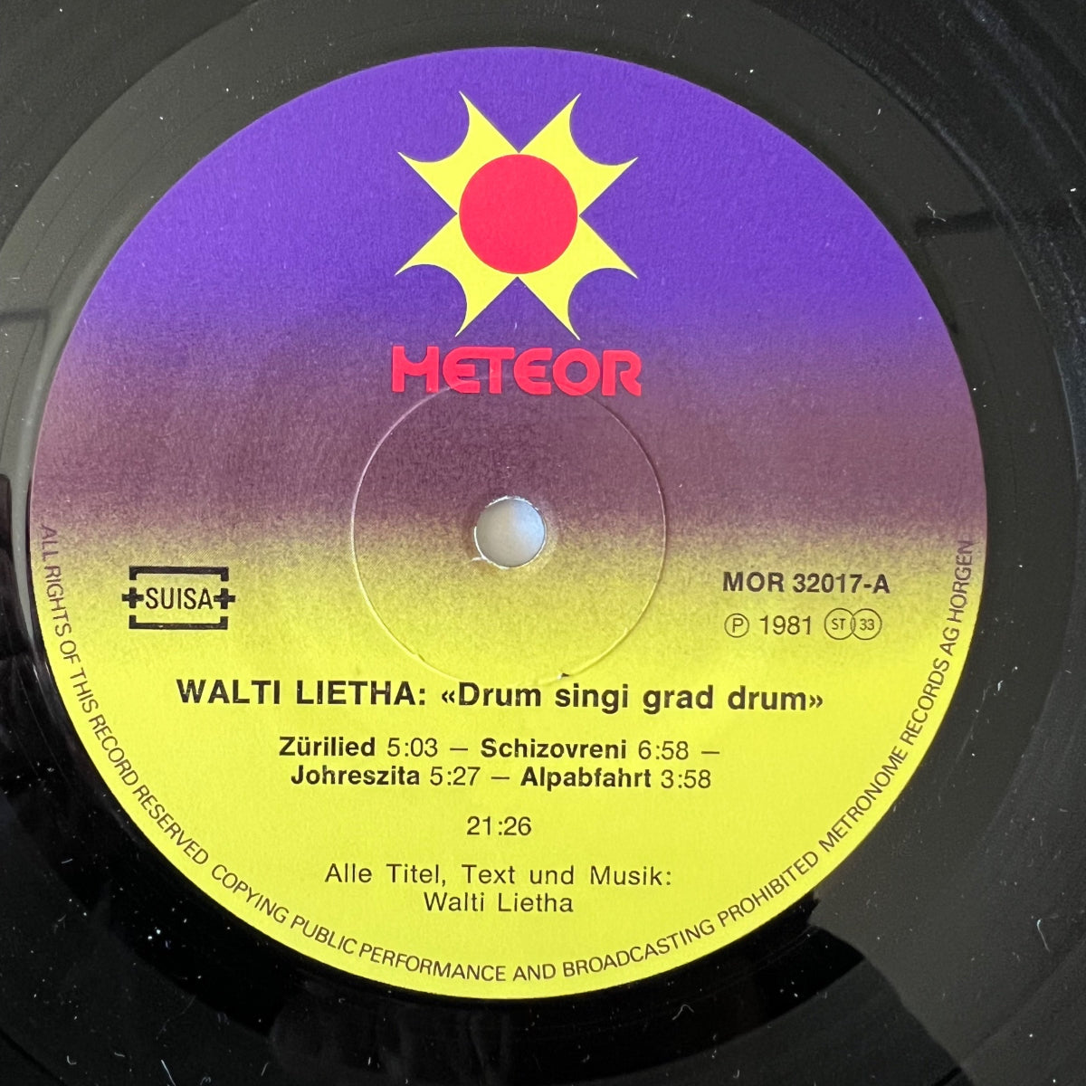 Walter Lietha - Dem Sing I Grad Drum / 1. Swiss-Press. 1981 - (M-/M-)