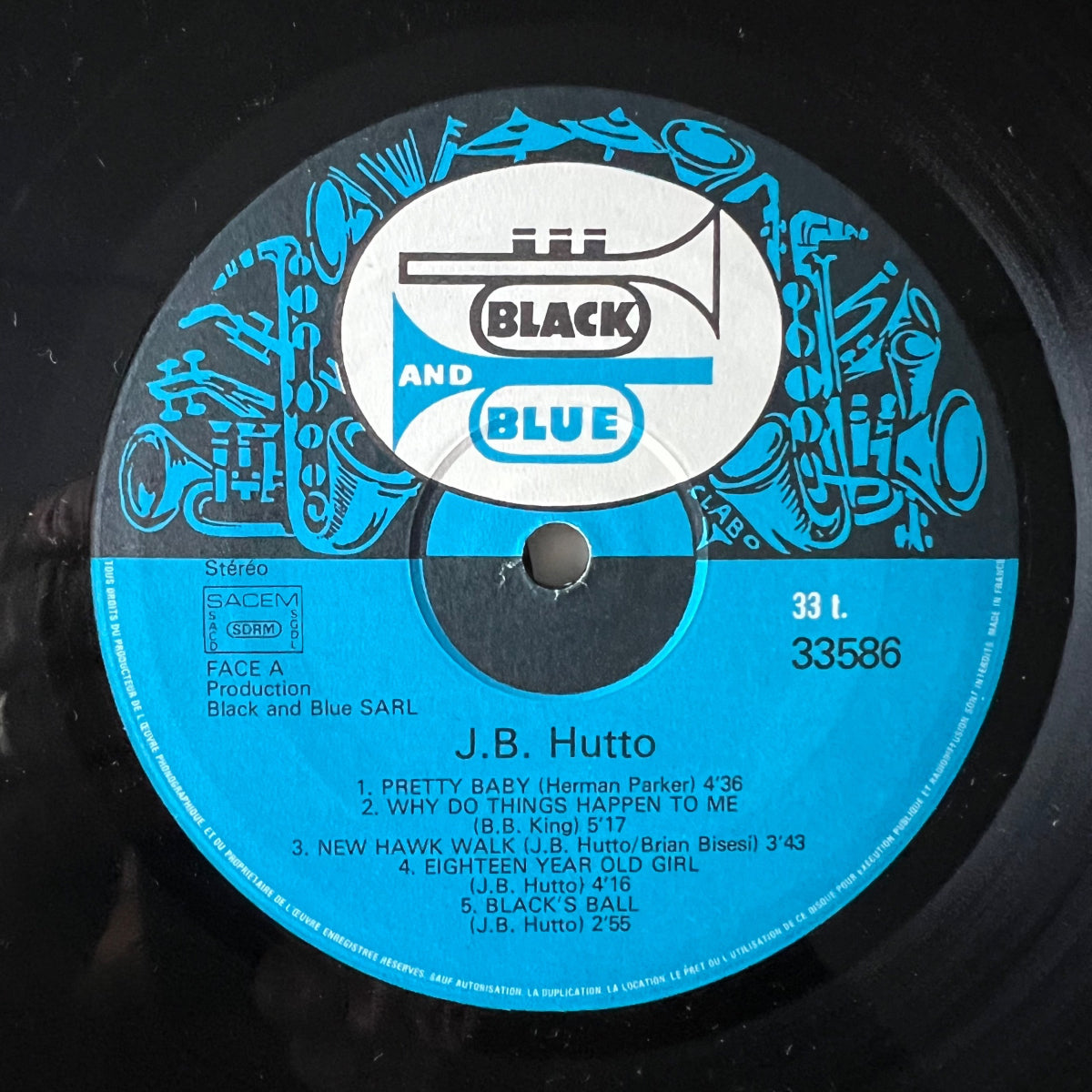 J.B. Hutto & The New Hawks - Slipping' And Sliding' / 1. France-Press. 1983 - (M-/VG+)