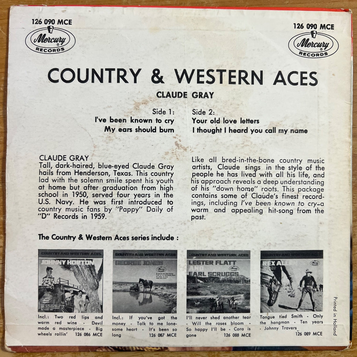 Claude Grey - Country & Western Aces / 7" EP - 1. NL-Press. 197? - (VG/VG+)