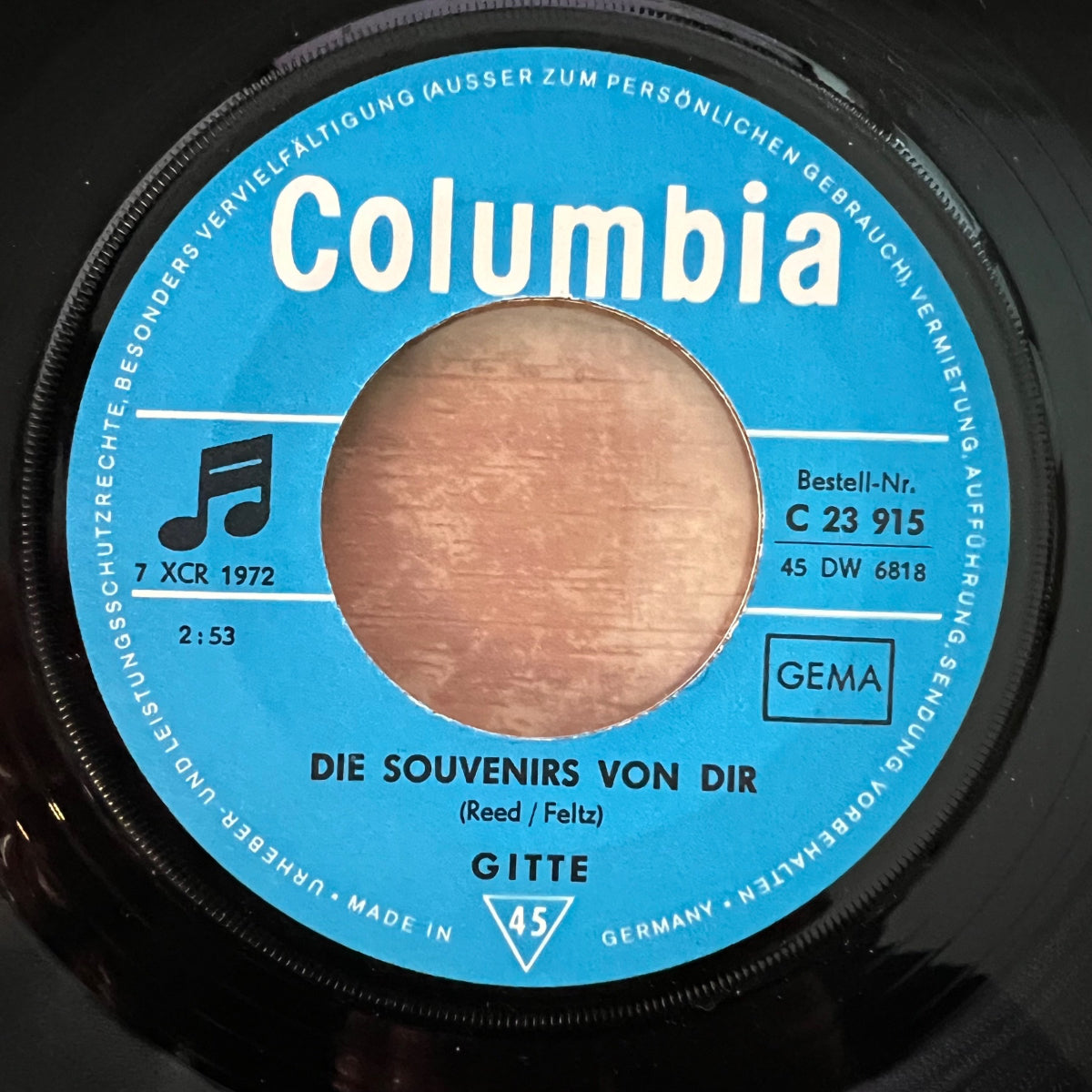 Gitte - Die Souvenirs Von Dir / 1. D-Press. 1968 - (VG+/VG++)