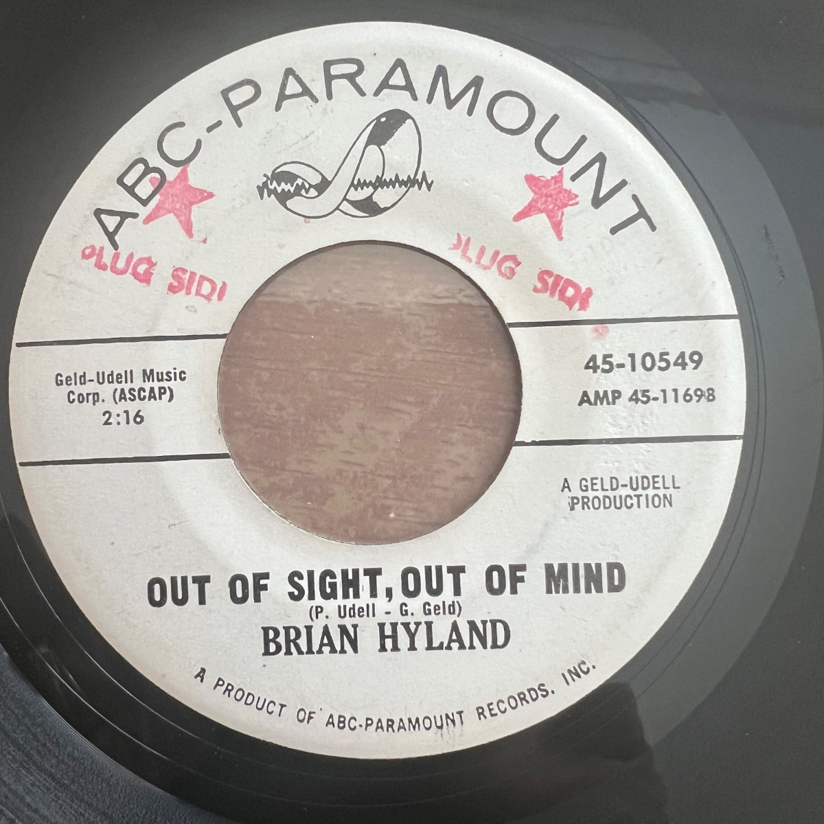 Brian Hyland - Out Of Sight, Out Of Mind / US-Promo 1964 - (VG+/Neutral)