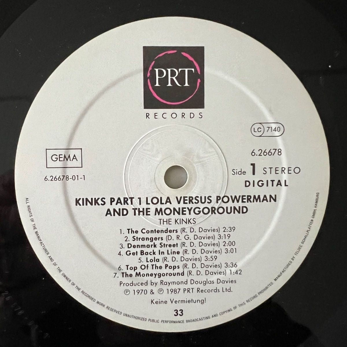 Kinks - Lola Versus Powerman And The Moneygoround Part 1 / D-Press. 1987 - (M-/VG++)