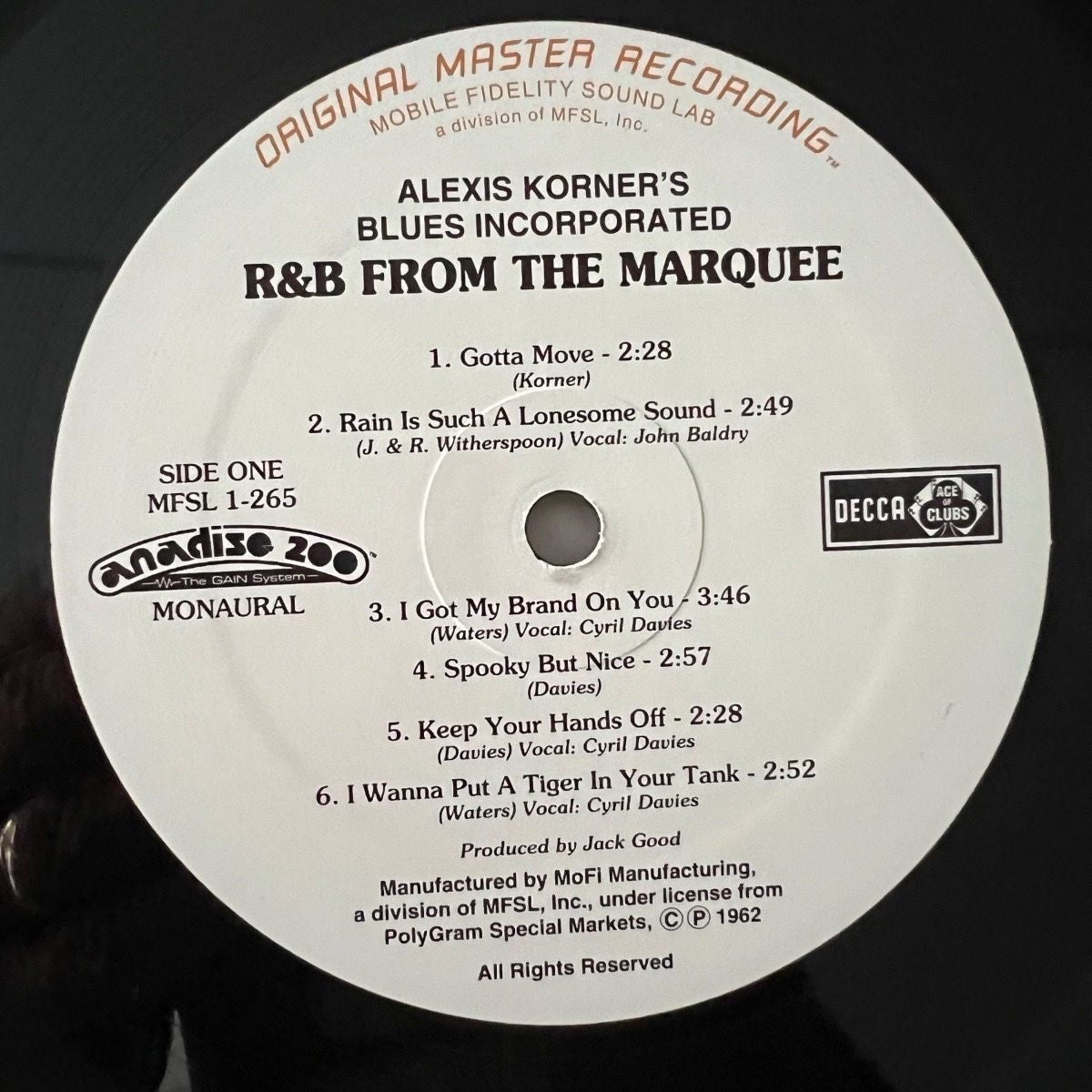 Alexis Korner's Blues Incorporated - R&B From The Marquee / Audiophile MFSL 1996 - (M-/Mint)
