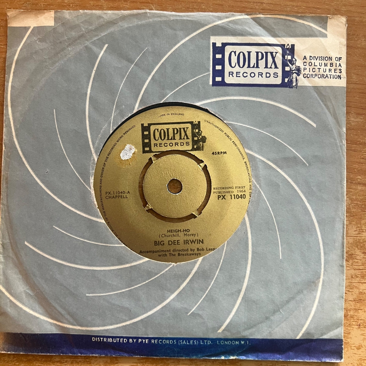 Big Dee Irwin - High Ho / 1. UK-Press. 1964 - (M-/VG)