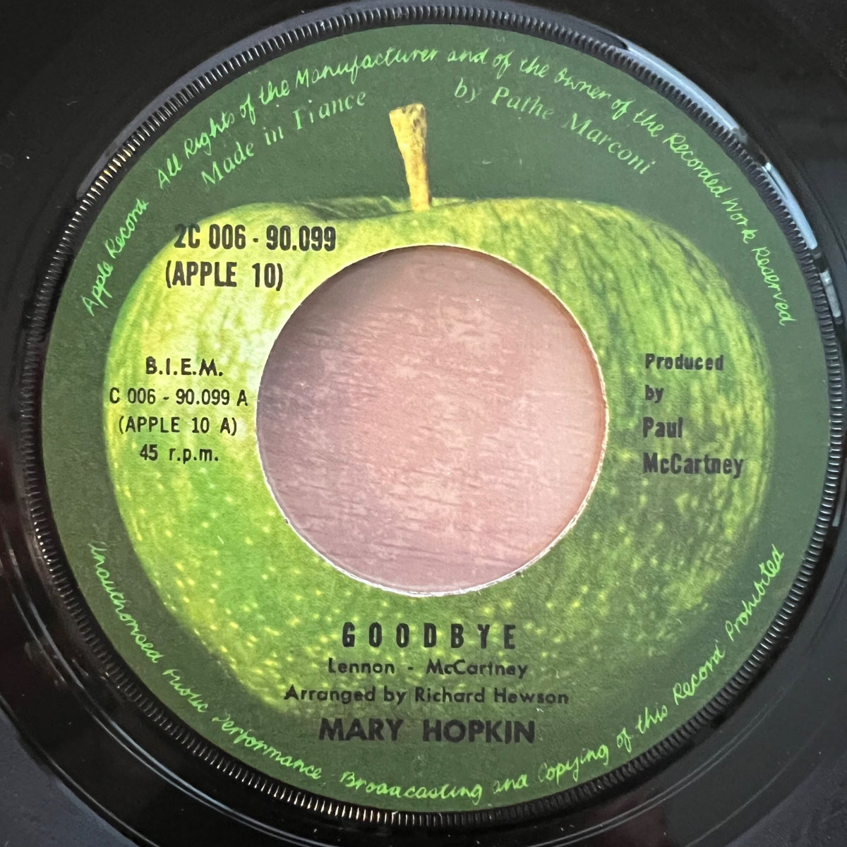 Mary Hopkin - Goodbye // 1. France-Press. 1969 - (VG+/VG+)