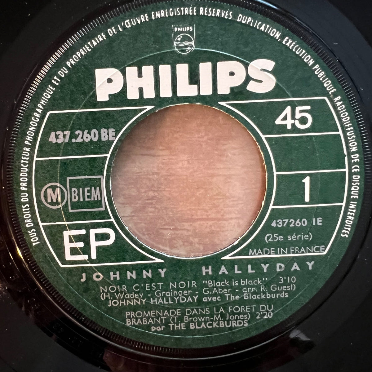 Johnny Hallyday & Blackburds - Noir C'est Noir / France-Press. 1966 (VG++/M-)