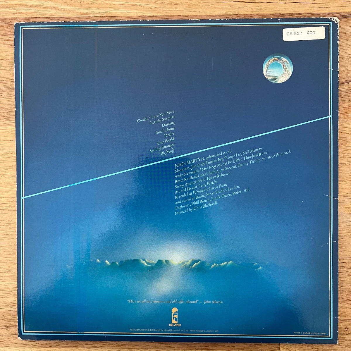 John Martyn - One World / 1. UK-Press. 1977 - (M-/VG++)