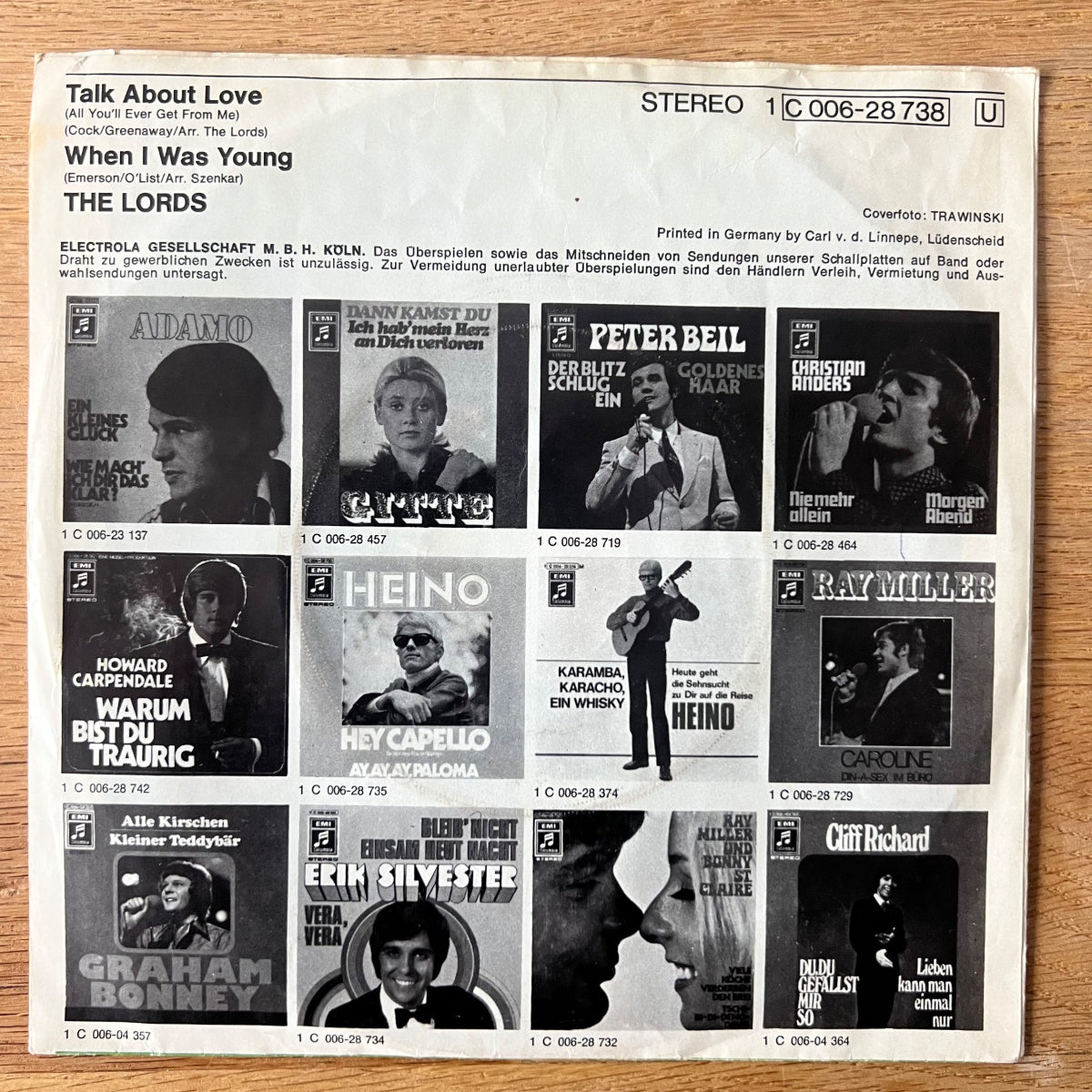 Lords - Talk About Love / 1. D-Press. 1970 - (VG++/VG+)