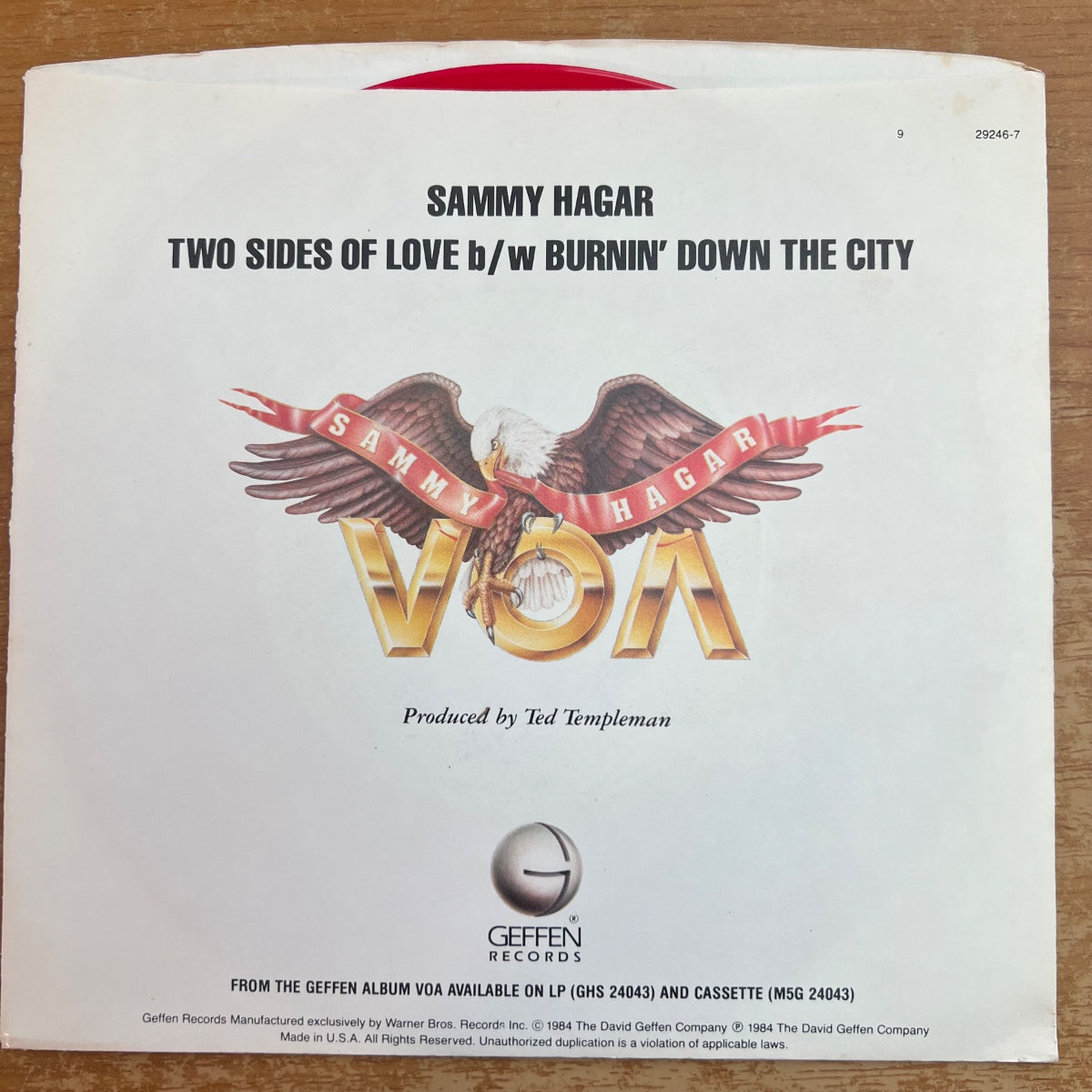Sammy Hagar - Two Sides Of Love / 1. US-Press. 1984 - Red Vinyl - (M-/VG++)