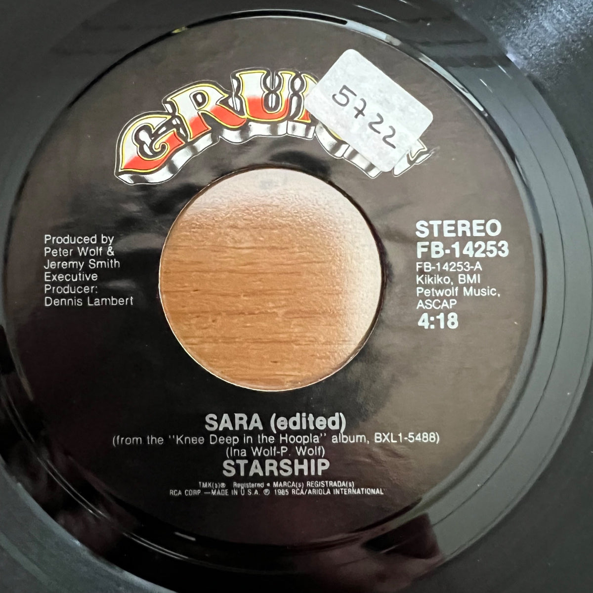 Starship - Sara / 1. US-Press. 1985 - (M-/M-)
