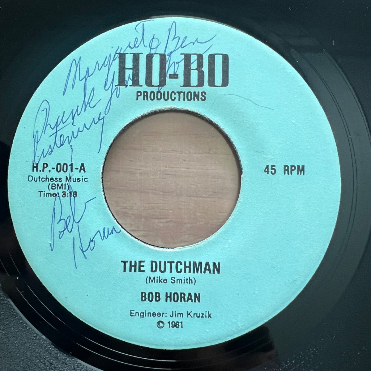 Bob Horan - The Dutchman / 1. US-Press. 1981 - (M-/Neutral)