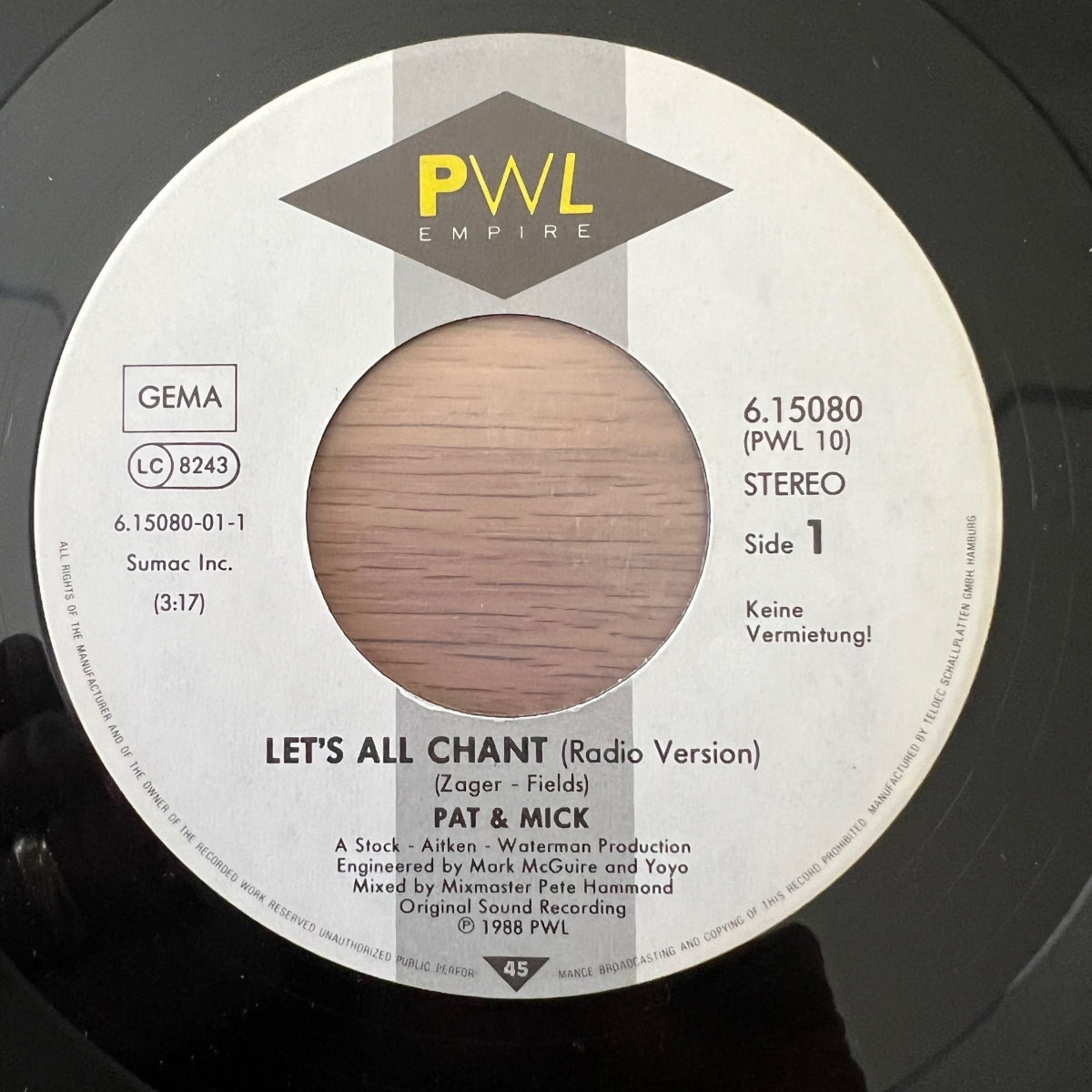 Pat & Mick - Let's All Chant / 1. D-Press. 1988 - (M-/VG+)