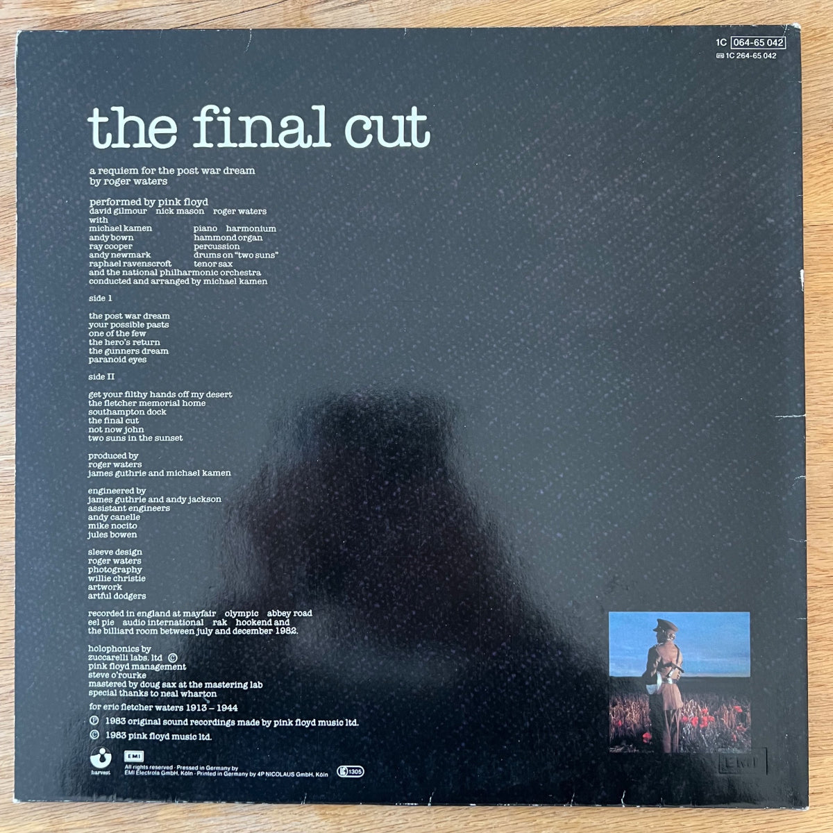 Pink Floyd - The Final Cut / 1. D-Press. 1983 - (VG+/VG++)