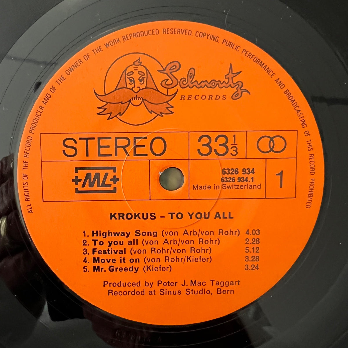 Krokus - To You All / 1. Swiss-Press. 1977 - (M-/VG+)