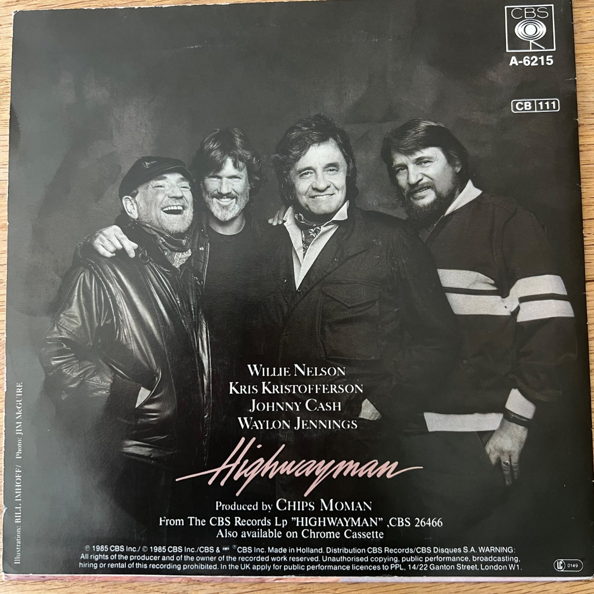 Johnny Cash, Willie Nelson, Waylon Jennings, Kris Kristofferson - Highwayman / 1. NL-Press. 1985 - (M-/VG++)